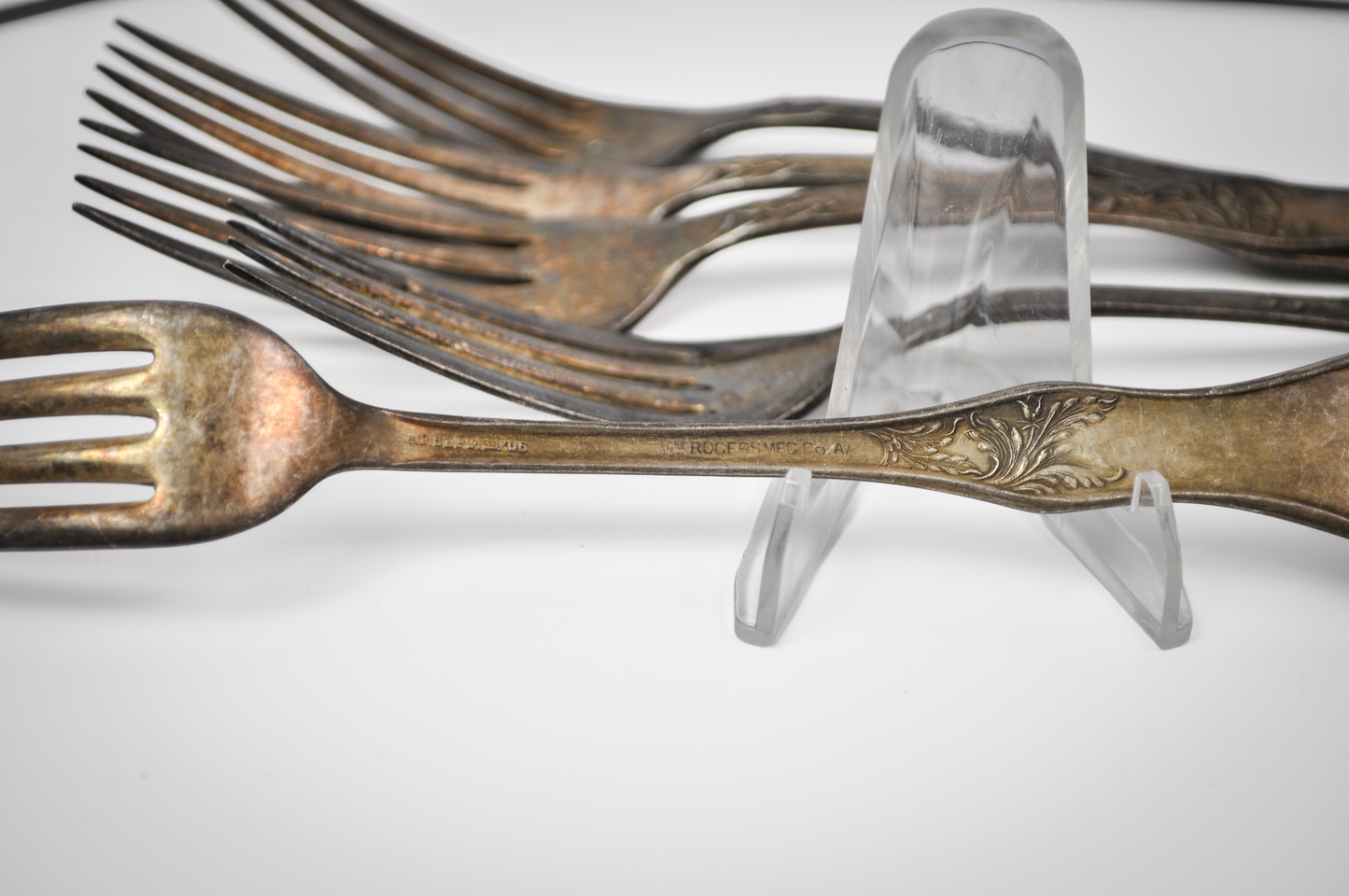 Set of 5 Antique Rogers Silver Apple Blossom Forks - Décor & Collections - Silver Forks - Floral Pattern 1906