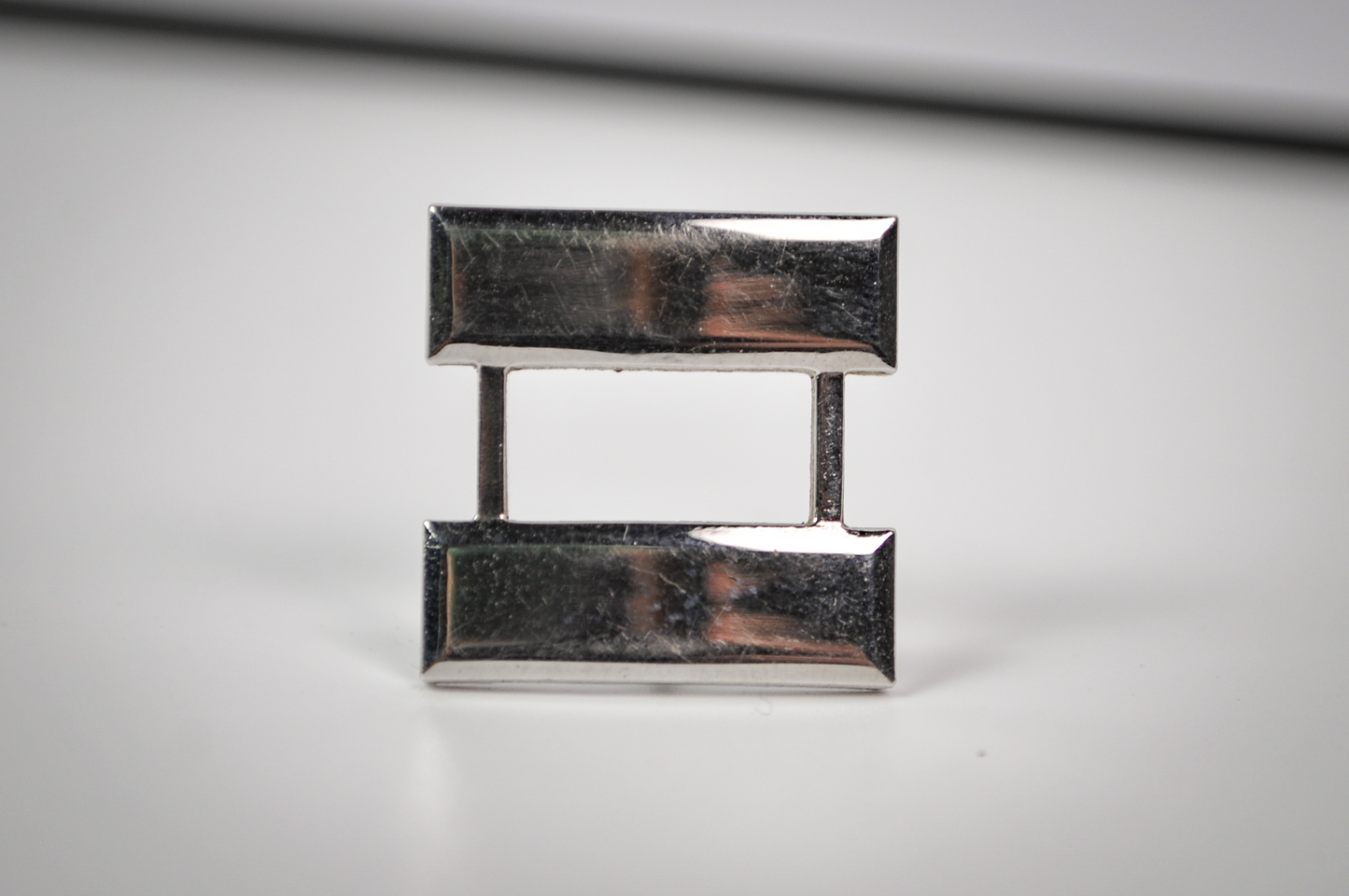 Sterling Silver Captain Rank Double Bar Pin - Stamped and Tested Sterling Silver - Military Regalia Pin