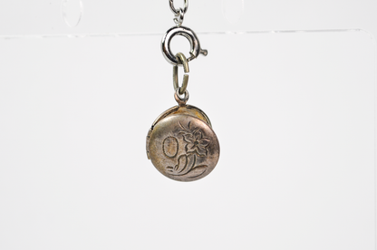 Vintage Beau Sterling Silver Floral Locket Charm - Stamped and Tested Sterling Silver - Beautiful Floral Design - Does Not Clasp