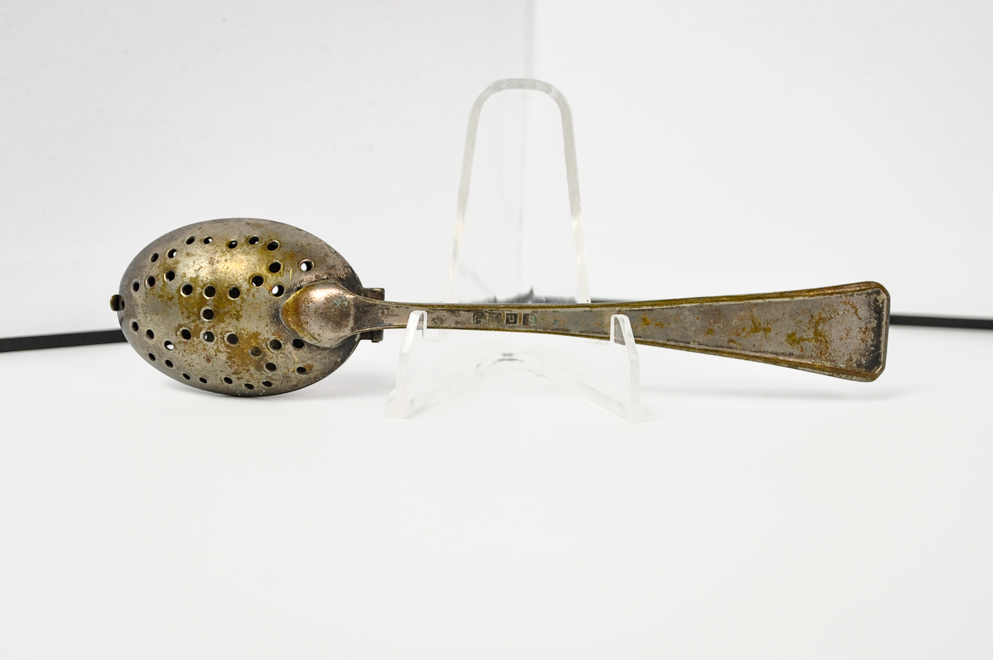 Antique E&JB Tea Infuser Spoon Strainer - Tested Silverplate - Unique Tea Infuser