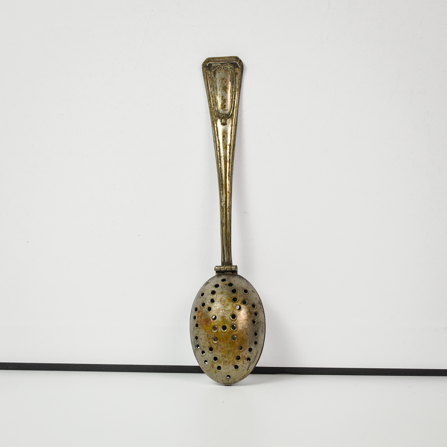 Antique E&JB Tea Infuser Spoon Strainer - Tested Silverplate - Unique Tea Infuser