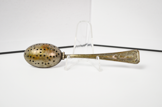 Antique E&JB Tea Infuser Spoon Strainer - Tested Silverplate - Unique Tea Infuser