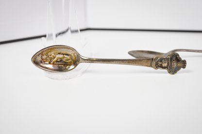 Vintage Set of 2 Lucerne Rolex Tea Spoons - Tested Silverplate - Rolex Bucherer - Slightly Different Designs