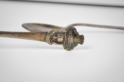 Vintage Set of 2 Lucerne Rolex Tea Spoons - Tested Silverplate - Rolex Bucherer - Slightly Different Designs