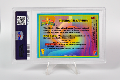 Ready To Defend #23 - 1994 Mighty Morphin Power Rangers Season 1 - PSA 8, Near Mint-Mint - PSA Graded Power Rangers Cards