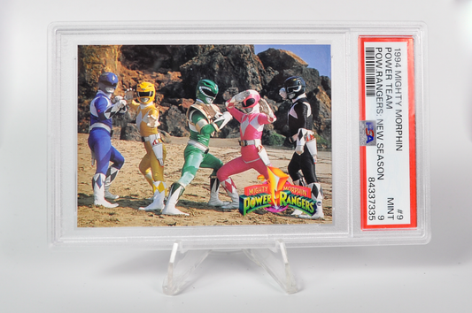 Power Team #9 - 1994 Mighty Morphin Power Rangers The New Season - PSA 9, Mint - PSA Graded Power Rangers Cards
