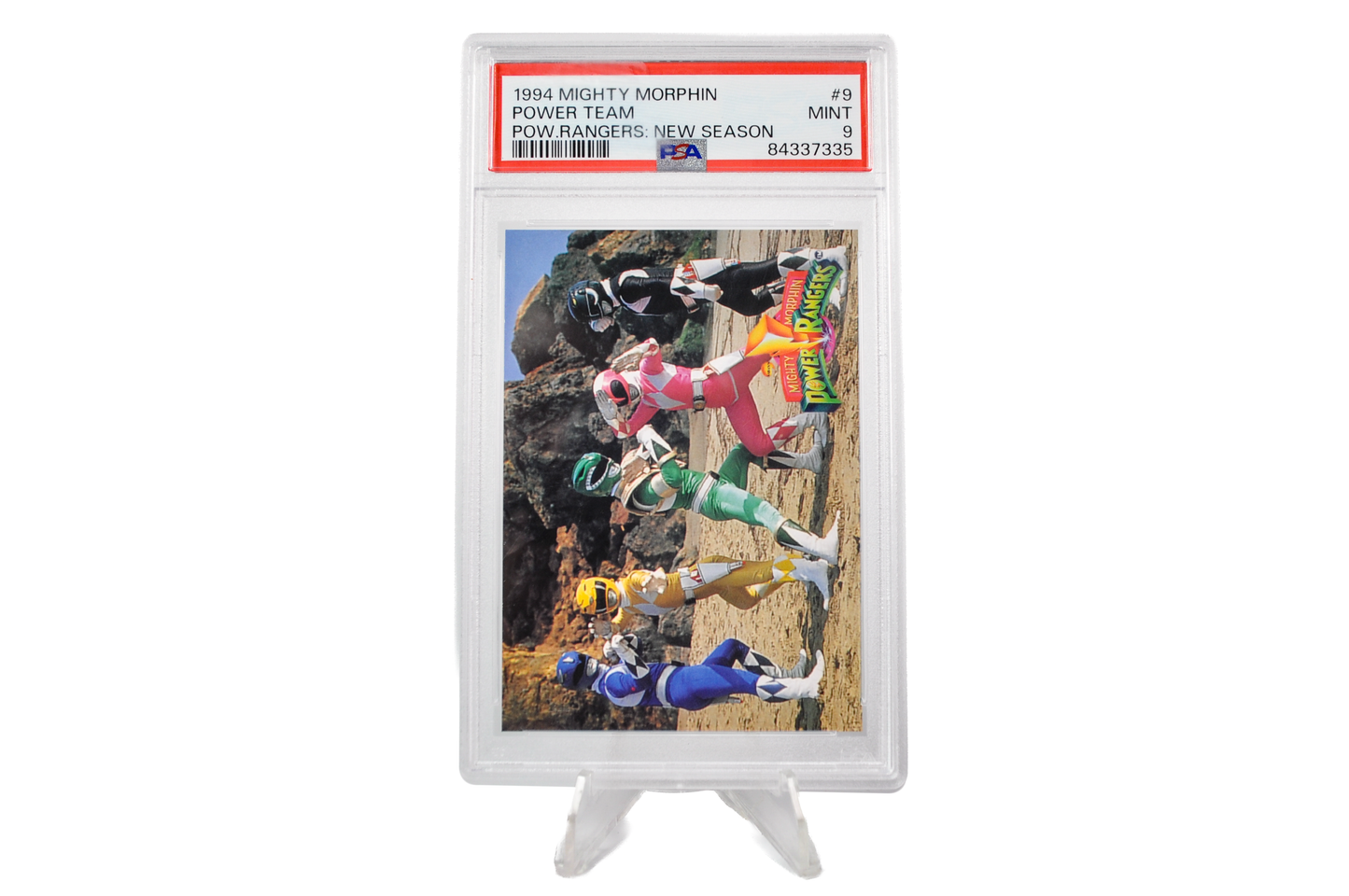 Power Team #9 - 1994 Mighty Morphin Power Rangers The New Season - PSA 9, Mint - PSA Graded Power Rangers Cards