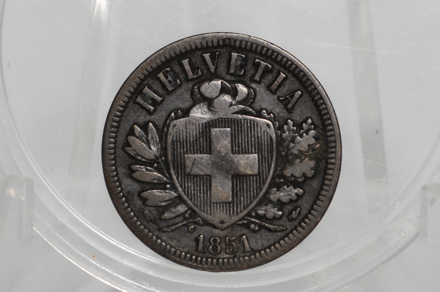 1851 Switzerland 2 Rappen - VF - 1851 Helvetica 2 Rappen Swiss Two Rappen 1851, Great Coin