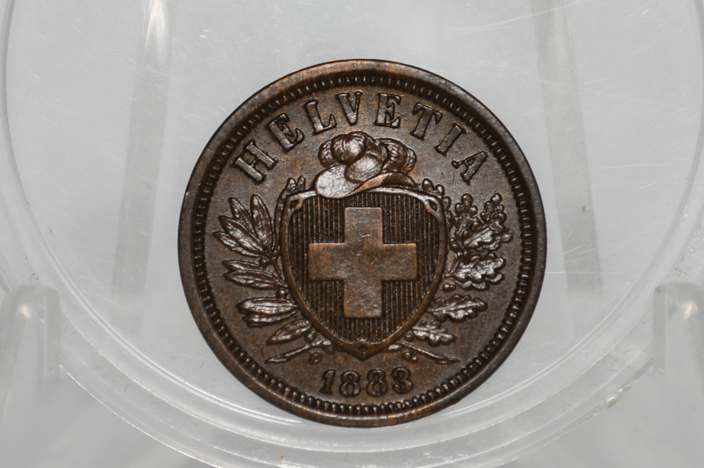 1883 Switzerland 2 Rappen - Choice AU - 1883 Helvetica 2 Rappen Swiss Two Rappen 1883, Great Coin - 1,000,000 Minted