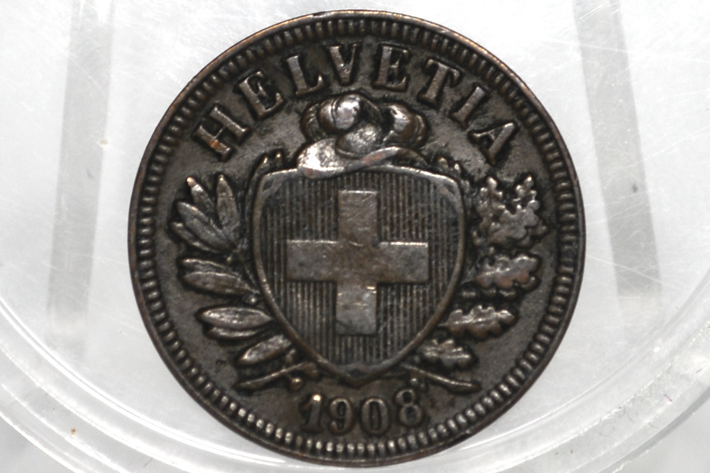 1908 Switzerland 2 Rappen - XF - 1908 Helvetica 2 Rappen Swiss Two Rappen 1908, Great Coin - 1,000,000 Minted