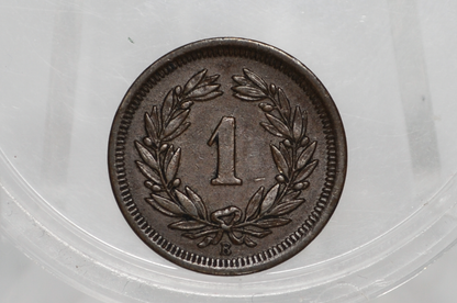 1903 Switzerland 1 Rappen - AU+ - 1903 Helvetica 1 Rappen Swiss One Rappen 1903 - 1,000,000 Minted