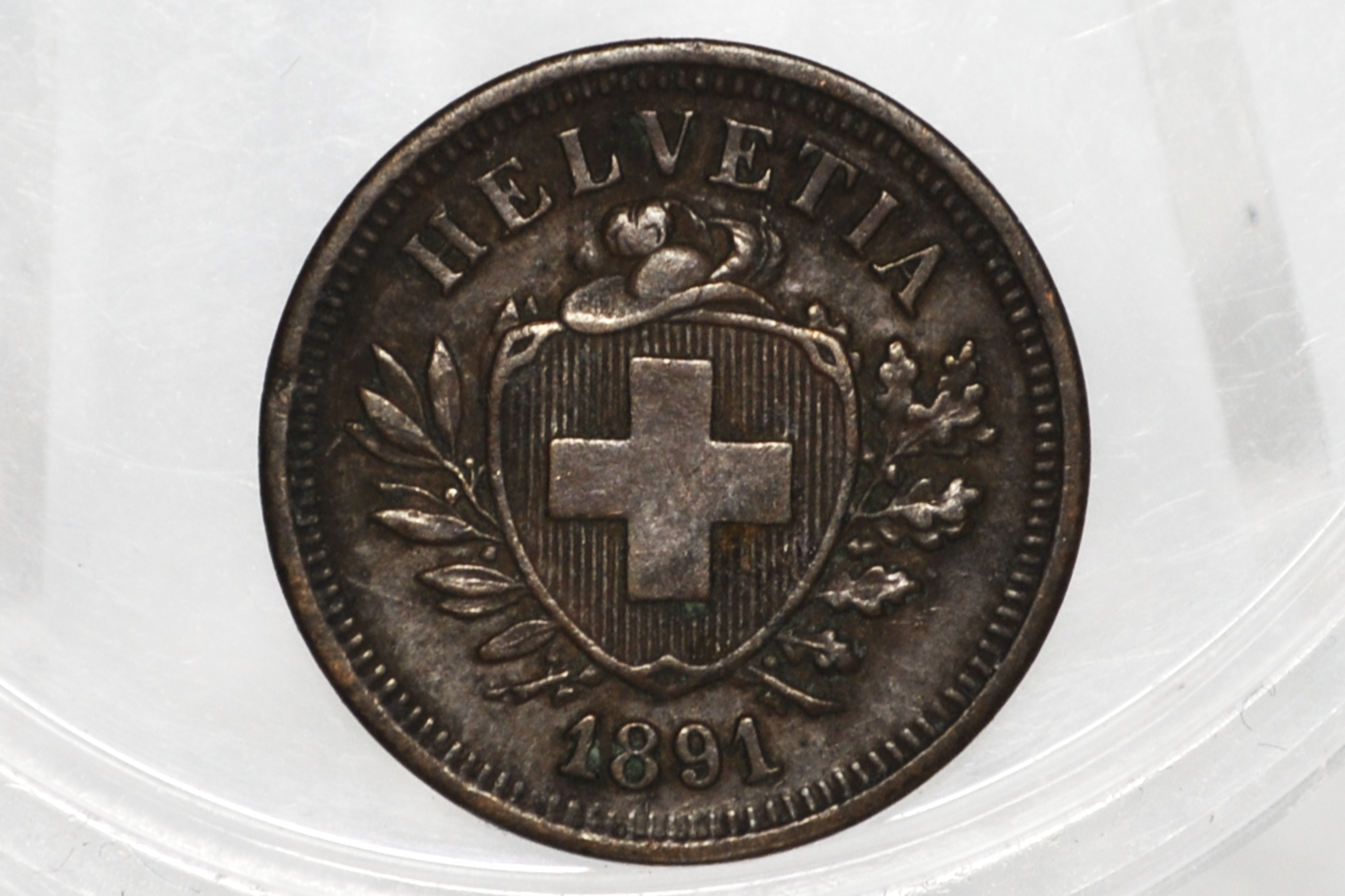1891 Switzerland 1 Rappen - AU - 1891 Helvetica 1 Rappen Swiss One Rappen 1891 - 2,000,000 Minted