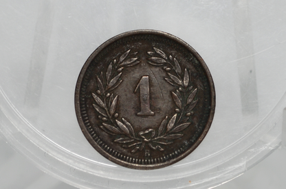 1891 Switzerland 1 Rappen - AU - 1891 Helvetica 1 Rappen Swiss One Rappen 1891 - 2,000,000 Minted