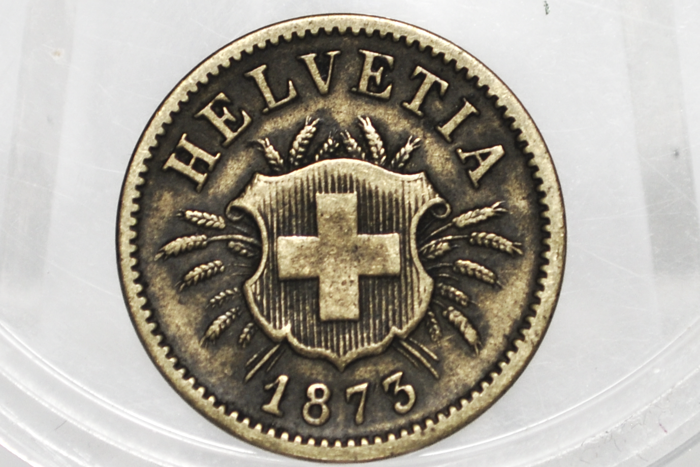 1873 Switzerland 5 Rappen - VF - 1873 Helvetica 5 Rappen Swiss Five Rappen 1873