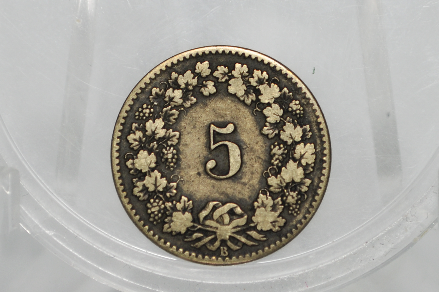 1873 Switzerland 5 Rappen - VF - 1873 Helvetica 5 Rappen Swiss Five Rappen 1873
