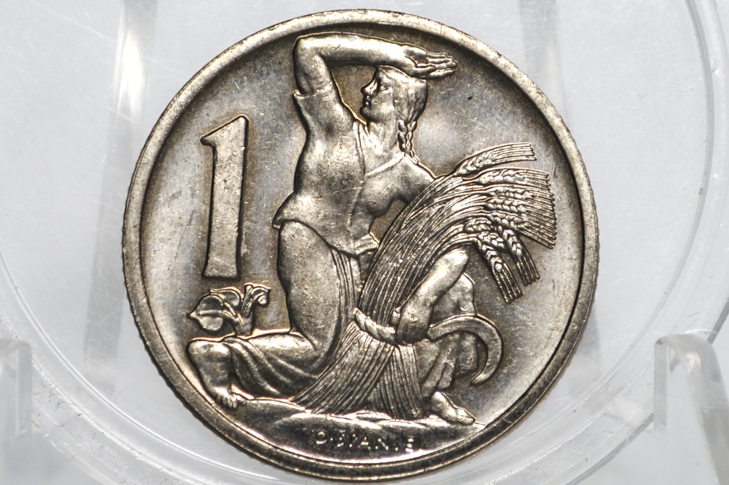 1925 Czechoslovakia 1 Koruna - Choice UNC - Beautiful Coin - One Koruna 1925 - Czech Lion with Slovak shield