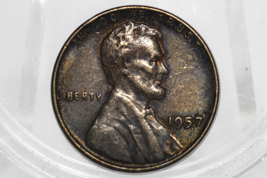 1957 Wheat Penny Weird Color - 1957 US Cent - 1957 Wheat Back Lincoln Penny