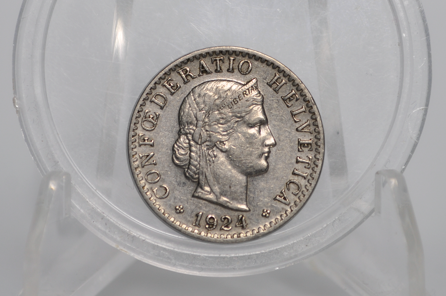 1924 Switzerland 20 Rappen - XF - 1924 Helvetica 20 Rappen - Swiss 20 Rappen 1924 - Great Coin