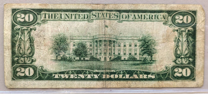 1929 20 Dollar National Currency Boston Note - Very Fine (VF) - Boston (A) Issue - 1929 Brown Seal 20 Dollar FRBN Note - Fr#1870-A