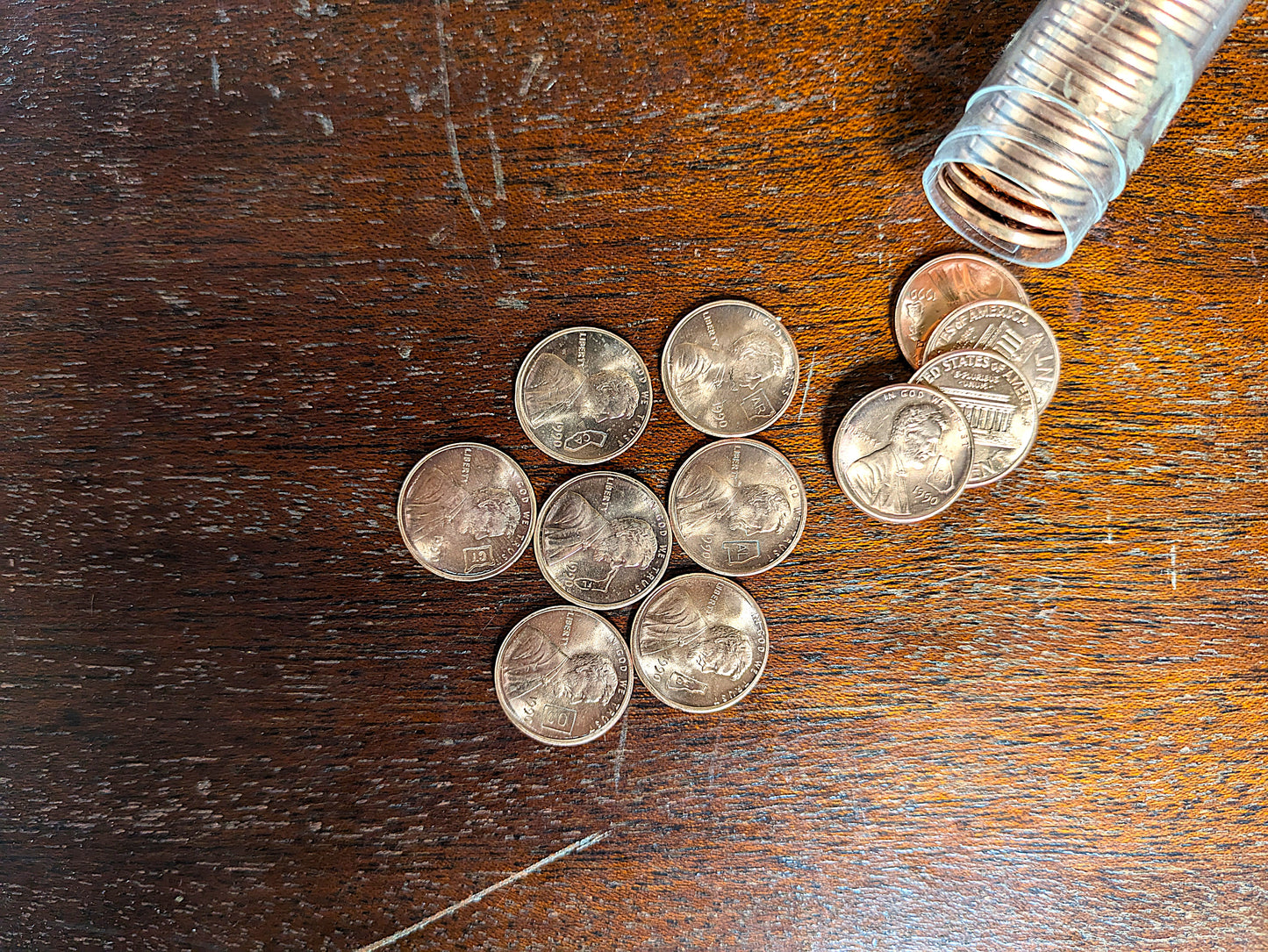 1990 50 Lincoln Memorial Penny State Counterstamps - Non-US Mint 50 Stamped Pennies - 1990 50 Lincoln State Pennies - 50 States 50 Pennies