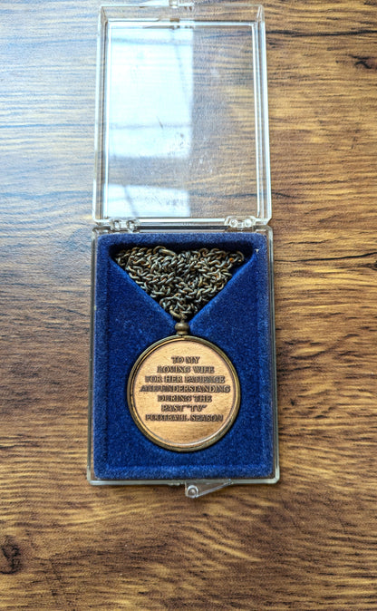 Hilarious "To My Loving Wife" Football Medallion - Football Wife Gag Gift - Patience & Understanding During Football Season