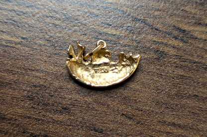 Detailed 10K Gold Noah's Ark Charm - Big N Gold Noah's Ark Charm - Noah's Ark Charm with Giraffes