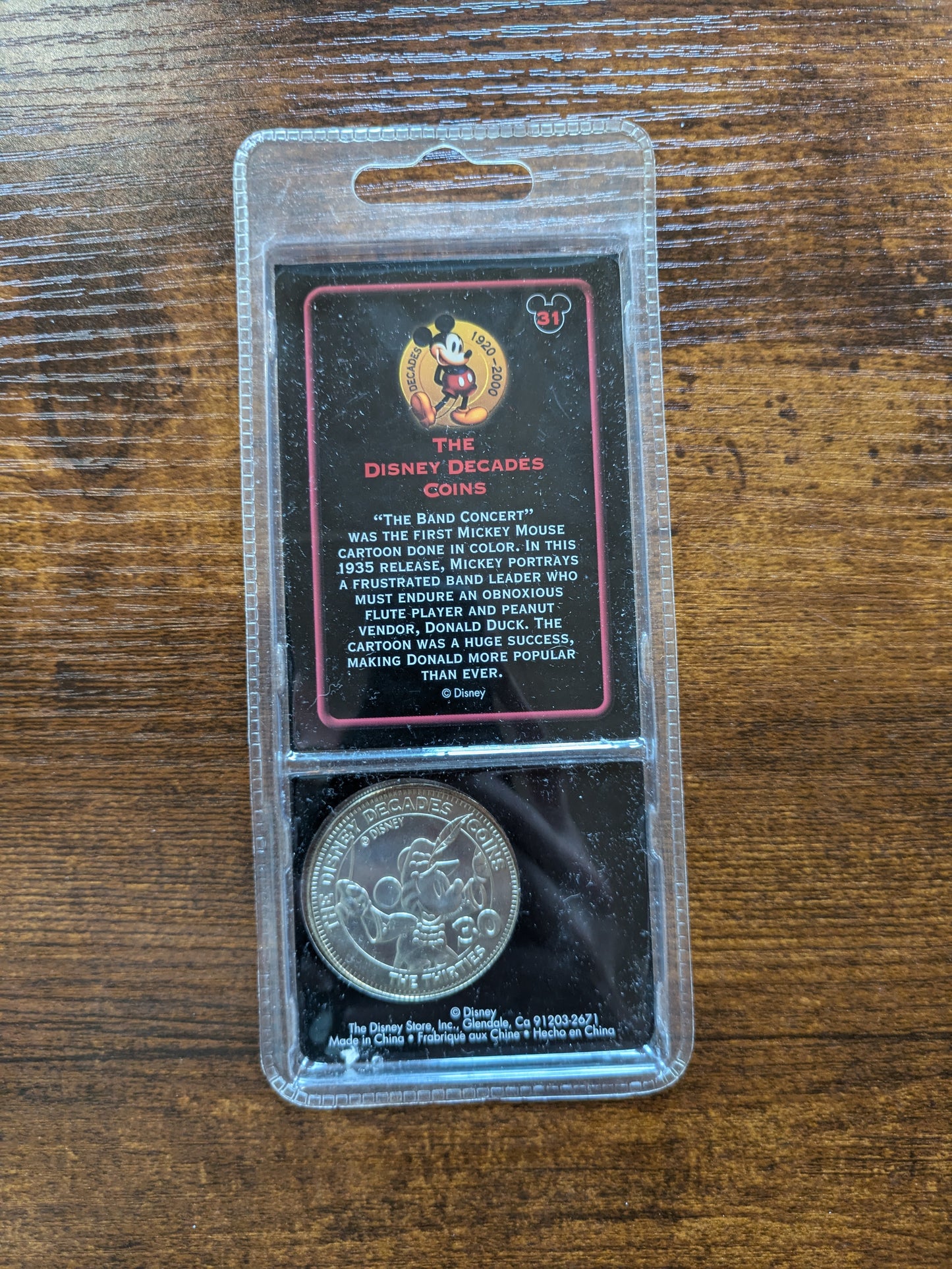 The Disney Store Disney Decade Coins 1935 "The Band Concert" Token - Mickey Mouse Token - Great Condition - Vintage United States Exonumia -