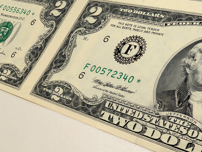 Rare *UNCUT SHEET* of 16 $2 STAR NOTES  From 1995 FR# 1936-F* Atlanta Federal Reserve