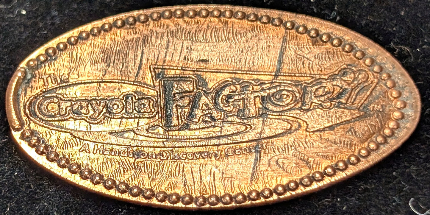The Crayola Factory A Hands On Discovery Center Elongated Penny - The Crayola Factory Souvenir Flattened Penny