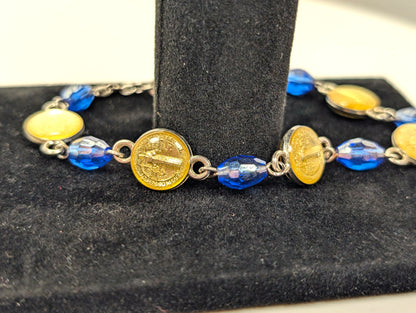 Stunning St Benedict Exorcism Bracelet - 7.75 Inches - Latin Religious Bracelet - Catholic Medals