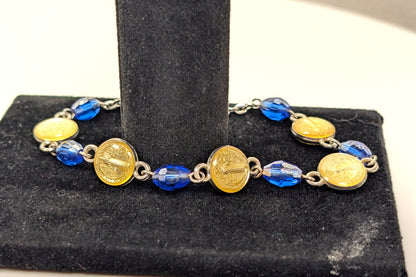 Stunning St Benedict Exorcism Bracelet - 7.75 Inches - Latin Religious Bracelet - Catholic Medals