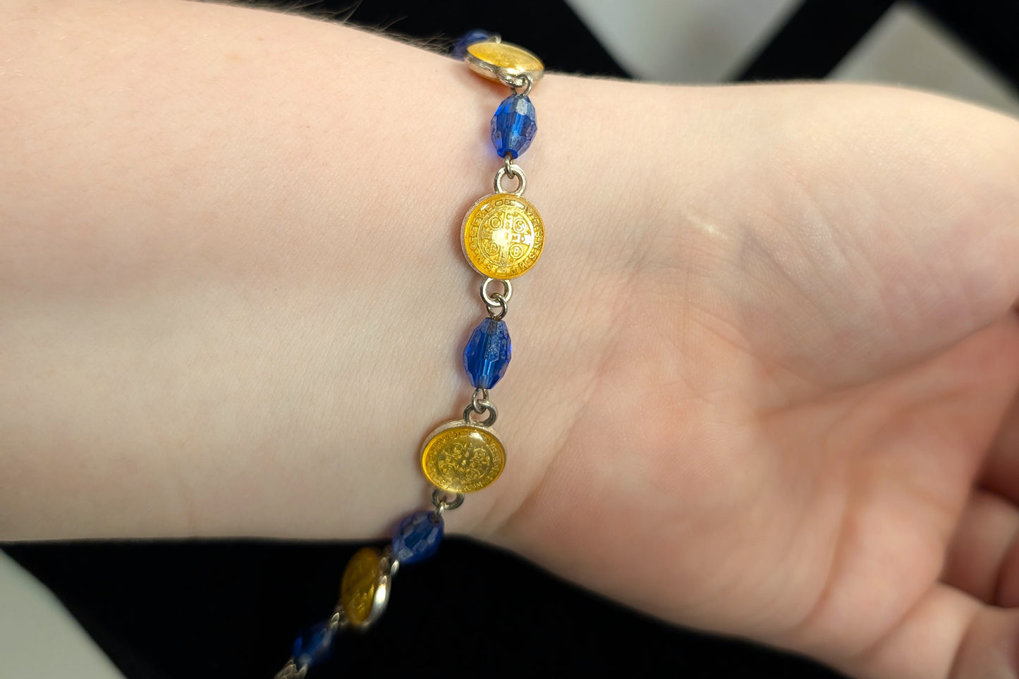 Stunning St Benedict Exorcism Bracelet - 7.75 Inches - Latin Religious Bracelet - Catholic Medals