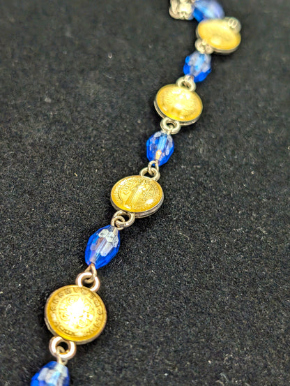 Stunning St Benedict Exorcism Bracelet - 7.75 Inches - Latin Religious Bracelet - Catholic Medals