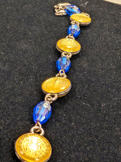 Stunning St Benedict Exorcism Bracelet - 7.75 Inches - Latin Religious Bracelet - Catholic Medals