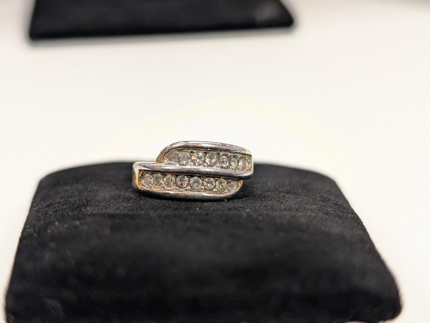 Shining 18K Gold Electroplated Double Decker CZ Ring - Size 6 - Stamped 18KT GE S/A