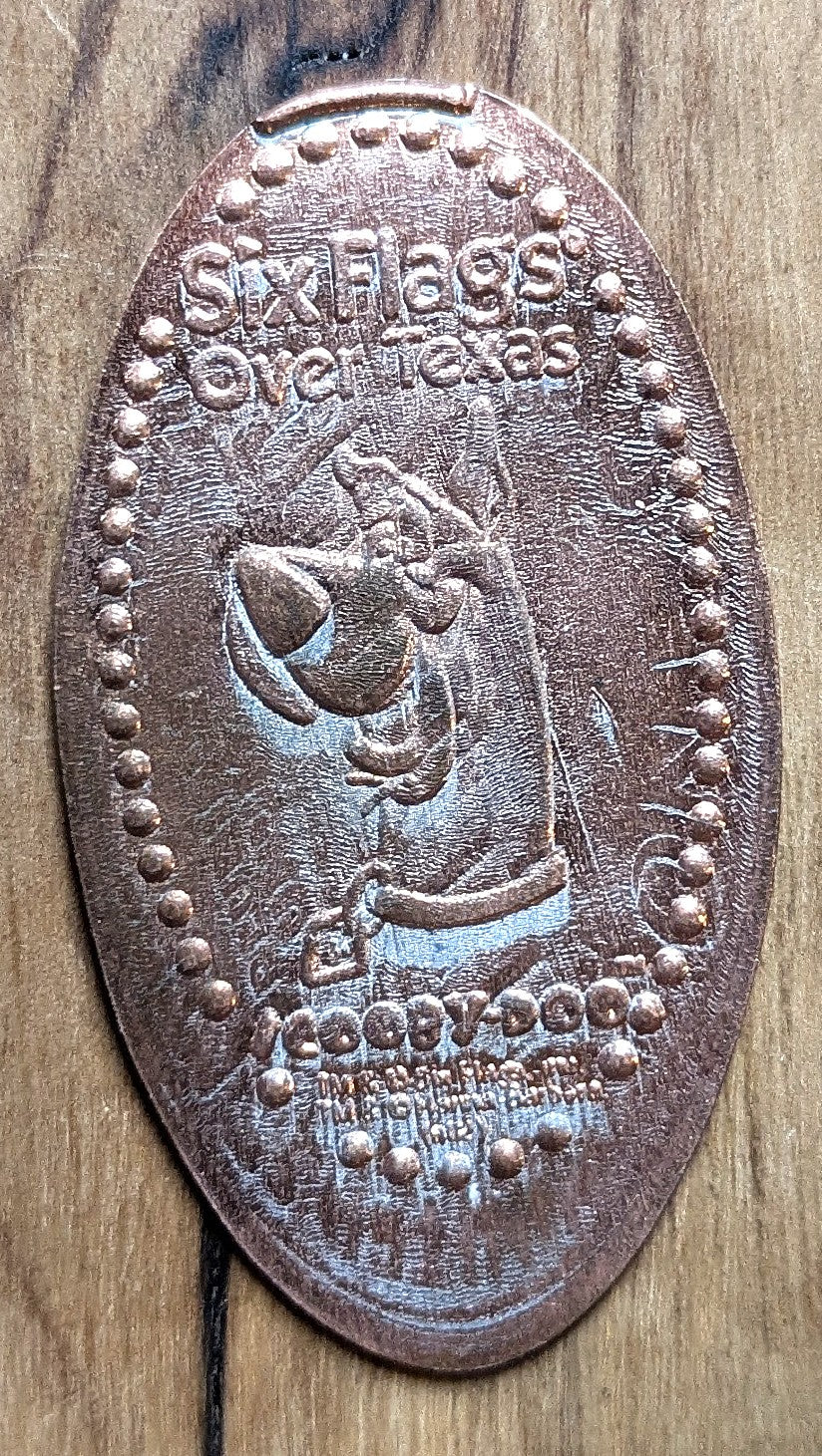 Elongated Penny Scooby-Doo Six Flags Over Texas Souvenir - Scooby-Doo Penny Elongated - Flattened Penny Scooby-Doo