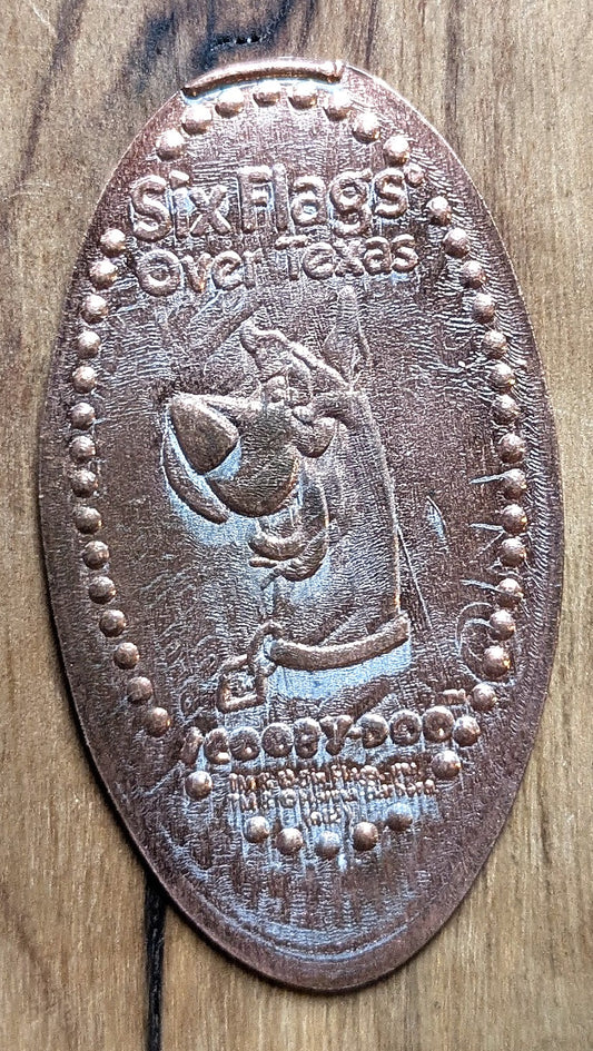Elongated Penny Scooby-Doo Six Flags Over Texas Souvenir - Scooby-Doo Penny Elongated - Flattened Penny Scooby-Doo