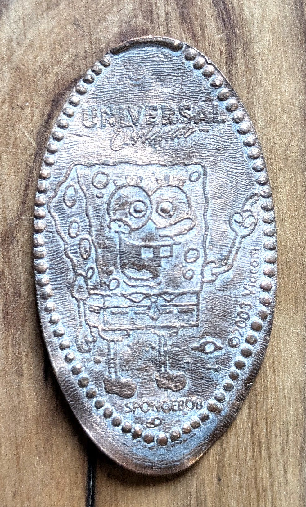 Elongated Penny 2003 SpongeBob Universal Orlando - SpongeBob Penny Elongated - Flattened Penny SpongeBob Universal Souvenir