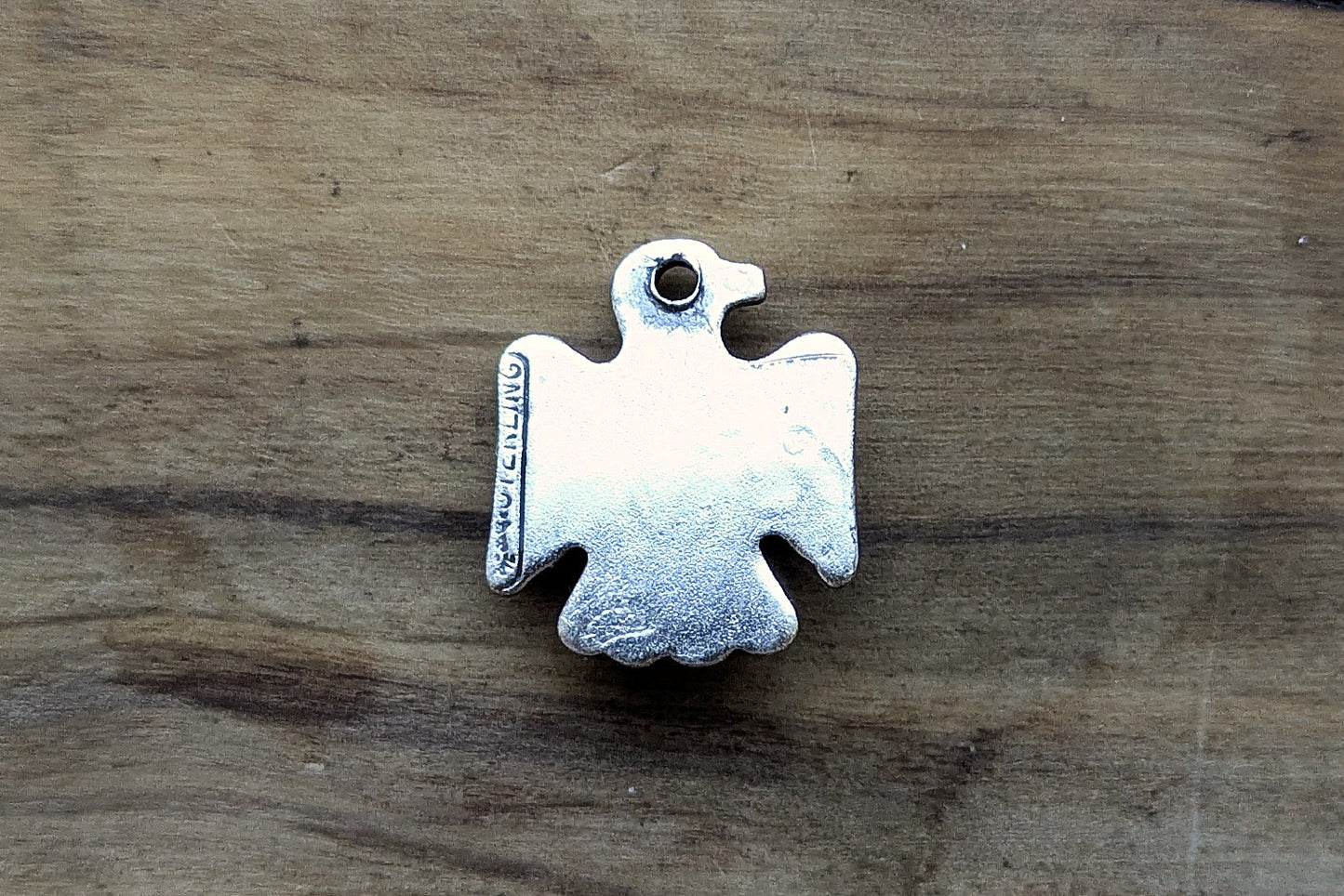 Sterling Silver Native American Turquoise Thunderbird Pendant - Stamped and Tested Sterling Silver - Rare Native American Jewelry