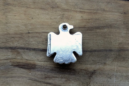 Sterling Silver Native American Turquoise Thunderbird Pendant - Stamped and Tested Sterling Silver - Rare Native American Jewelry