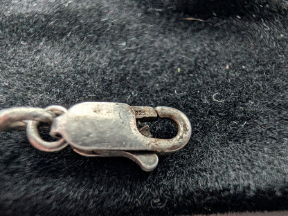 Sterling Silver Floral Heart Bracelet - 7.5 Inches - Stamped and Tested Sterling Silver - Very Old Bracelet