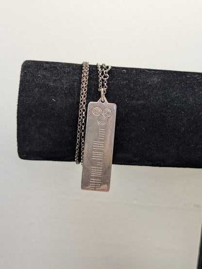 Sterling Silver Anthony Sebastian Clancy Ogham Pendants - Tested Sterling Silver - Early 2000s Dublin Designer Silver Ogham Ingots