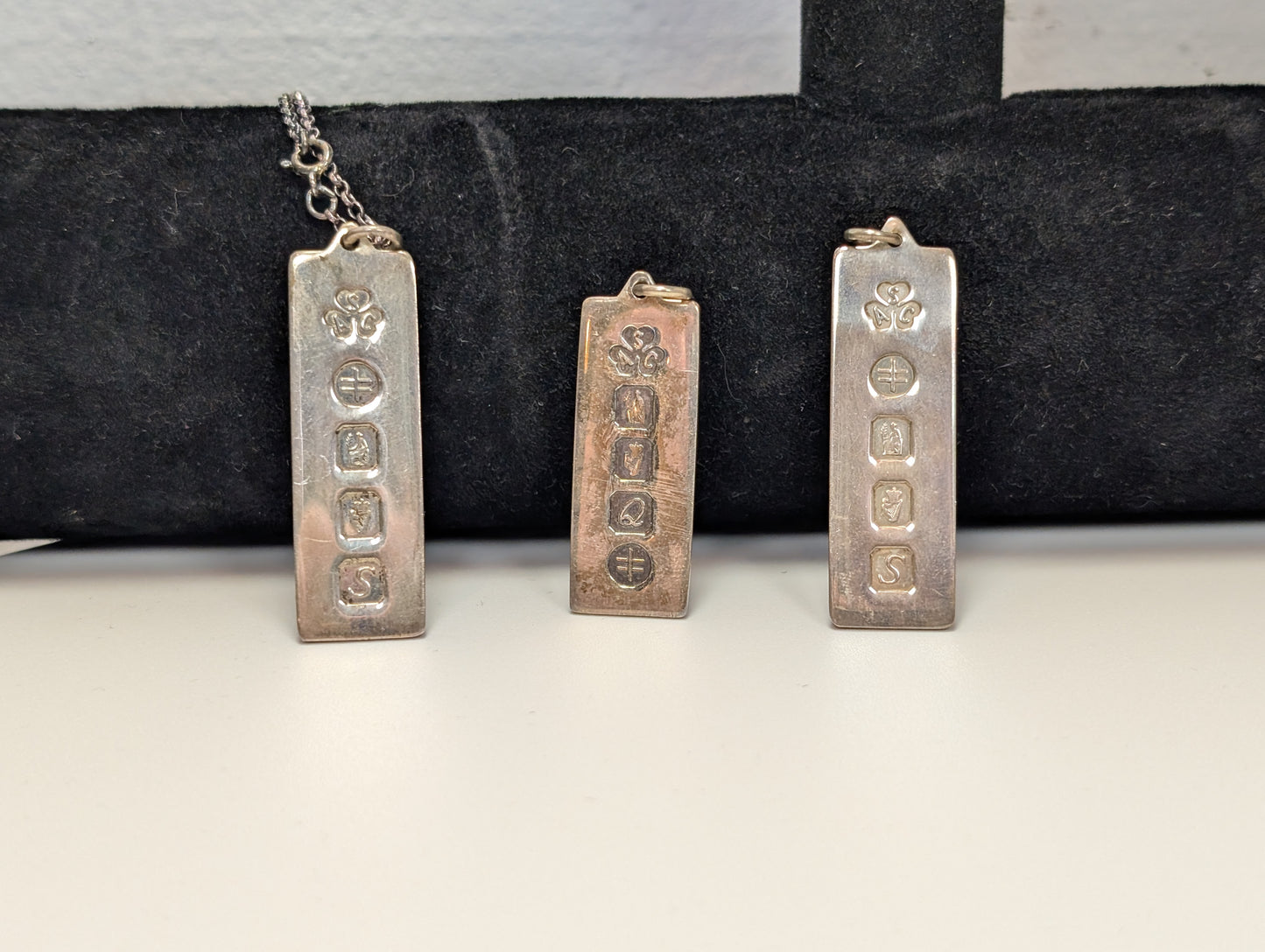 Sterling Silver Anthony Sebastian Clancy Ogham Pendants - Tested Sterling Silver - Early 2000s Dublin Designer Silver Ogham Ingots