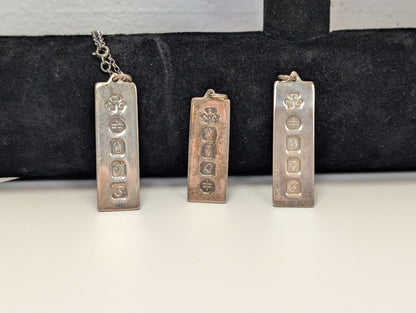 Sterling Silver Anthony Sebastian Clancy Ogham Pendants - Tested Sterling Silver - Early 2000s Dublin Designer Silver Ogham Ingots