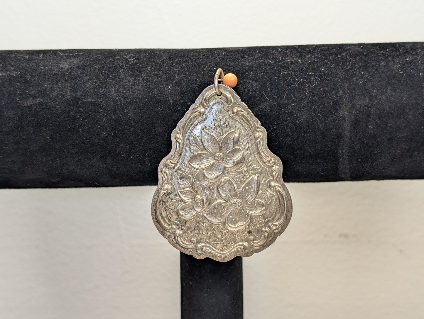 Sterling Silver 1983 Towle Christmas Floral Medallion - Stamped and Tested Sterling Silver - 1983 First Edition Floral Christmas Medallion