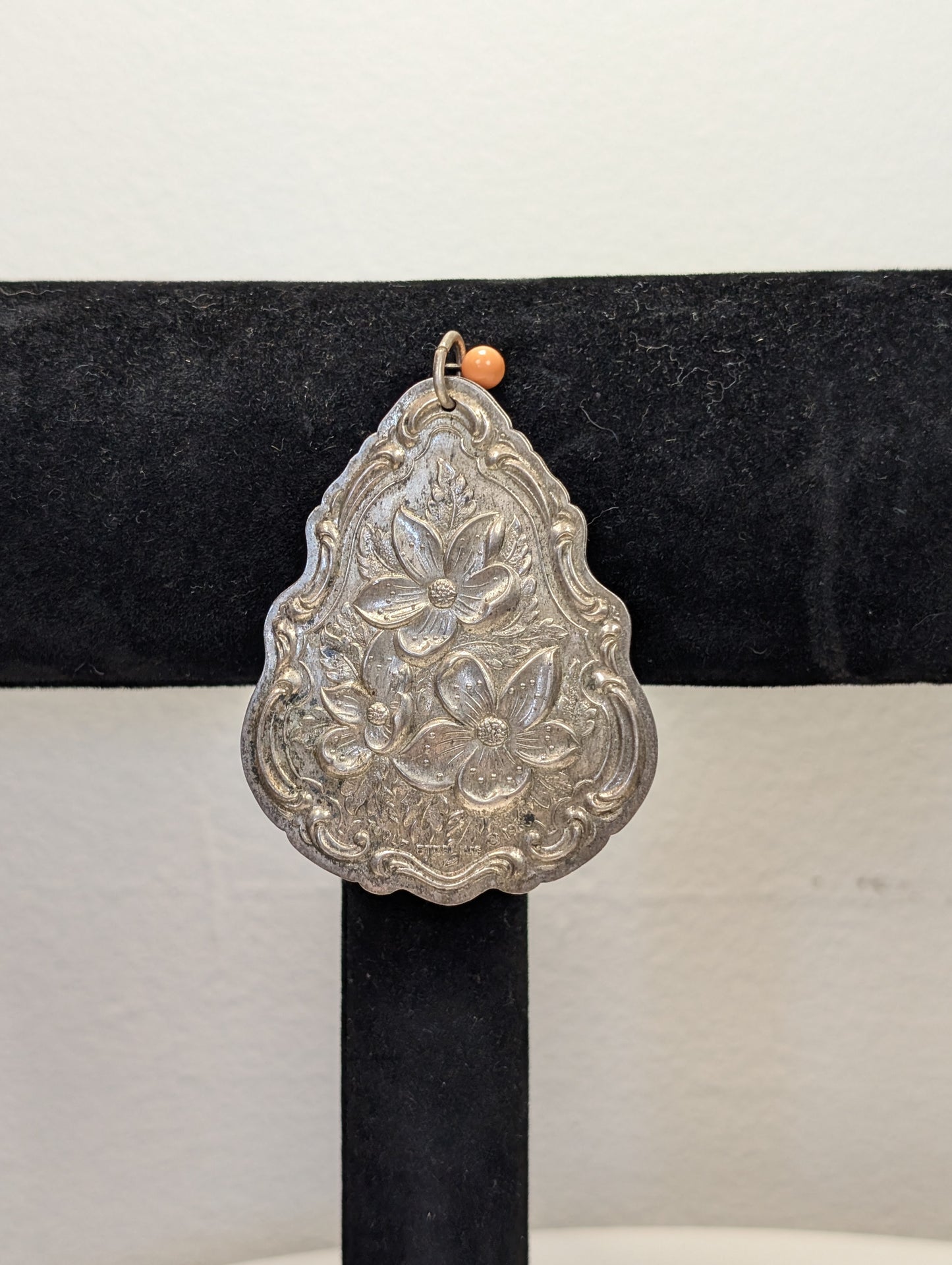 Sterling Silver 1983 Towle Christmas Floral Medallion - Stamped and Tested Sterling Silver - 1983 First Edition Floral Christmas Medallion