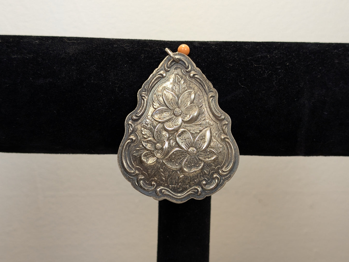 Sterling Silver 1983 Towle Christmas Floral Medallion - Stamped and Tested Sterling Silver - 1983 First Edition Floral Christmas Medallion