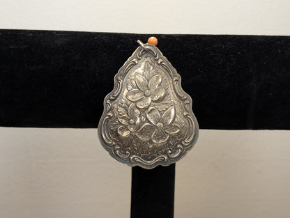 Sterling Silver 1983 Towle Christmas Floral Medallion - Stamped and Tested Sterling Silver - 1983 First Edition Floral Christmas Medallion