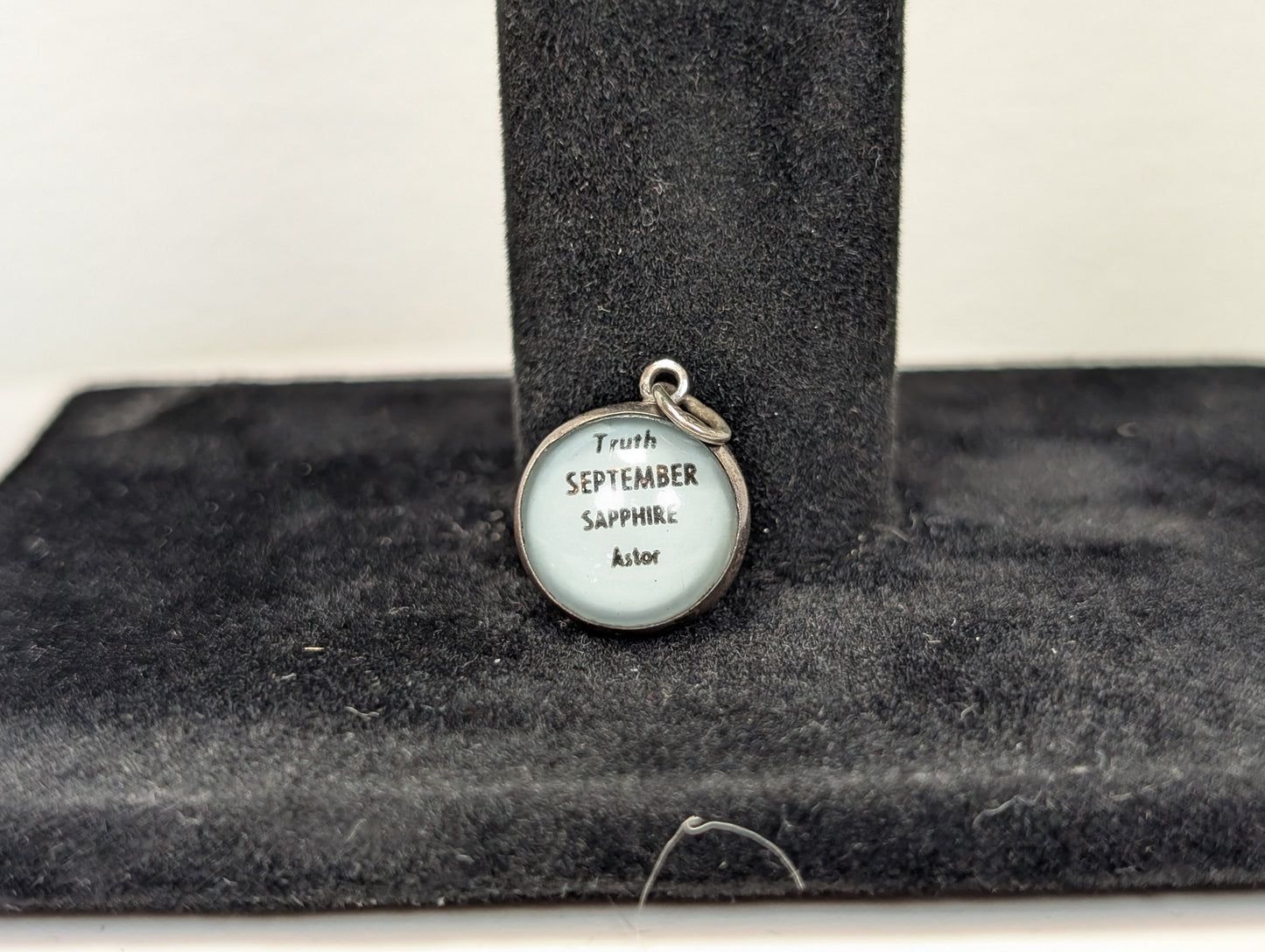 Sterling Silver September Sapphire Pendant - Tested Sterling Silver - Birthstone Pendant