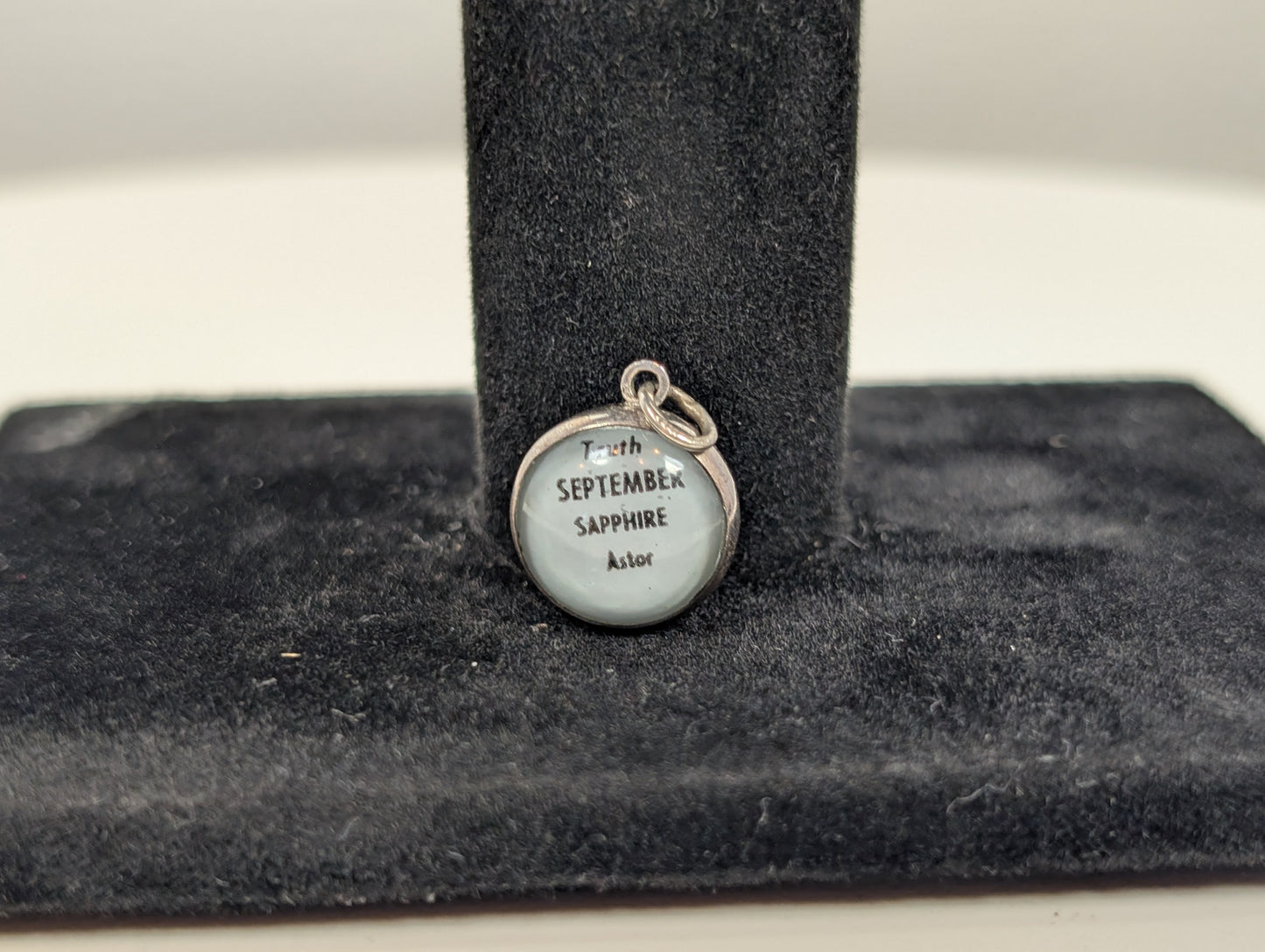 Sterling Silver September Sapphire Pendant - Tested Sterling Silver - Birthstone Pendant